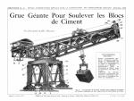 Grue géante pour soulever les blocs de ciment